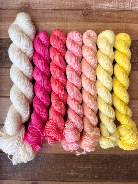 EllyndriaKnits Lemony Pink Sock Set-Ready to Ship!