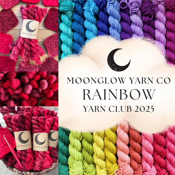 Moonglow Rainbow Yarn Club 2025-January Radiant Ruby Mini Skein Set-Shipping January 31st!