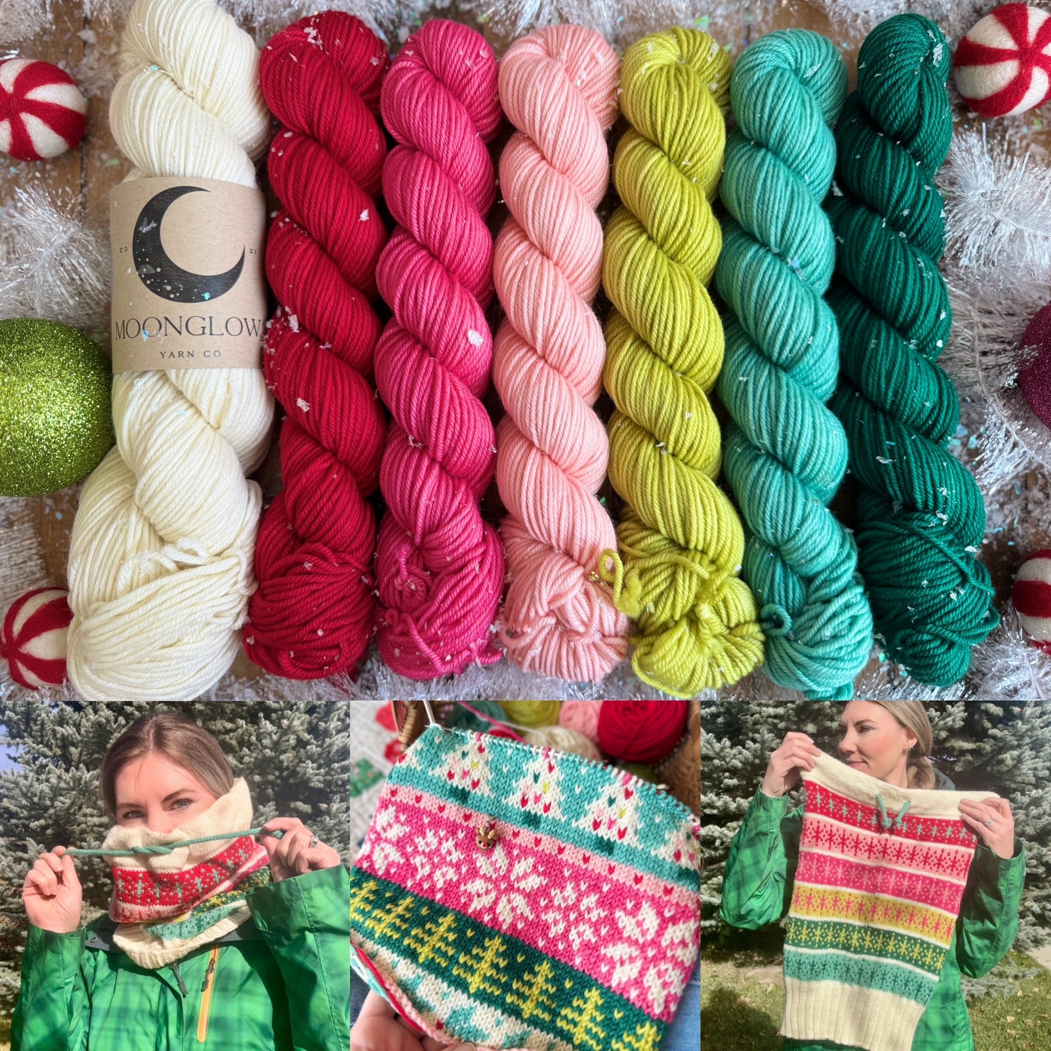 Merino DK Merry and Bright Cowl Kit-Shipping by December 6th!