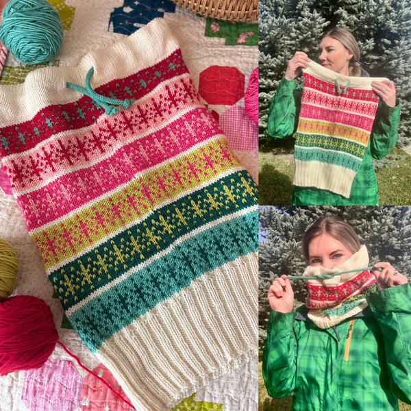 Merino DK Merry and Bright Cowl Kit-Shipping by December 6th!