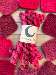 Moonglow Rainbow Yarn Club 2025-January Radiant Ruby Mini Skein Set-Shipping January 31st!