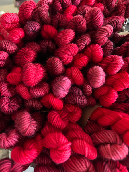 Moonglow Rainbow Yarn Club 2025-January Radiant Ruby Mini Skein Set-Shipping January 31st!