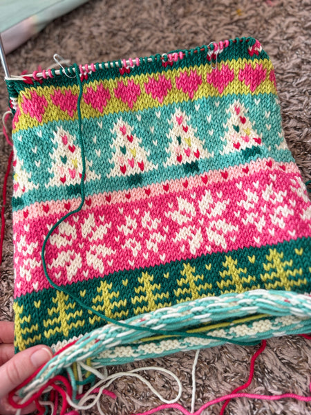 Merino DK Merry and Bright Cowl Kit-Shipping by December 6th!