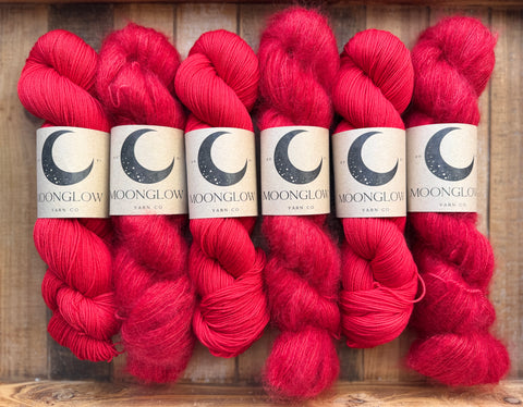 Merino Nylon Sock/Mohair Silk Lace Poinsettia Pop Color Kit-Ready to Ship!