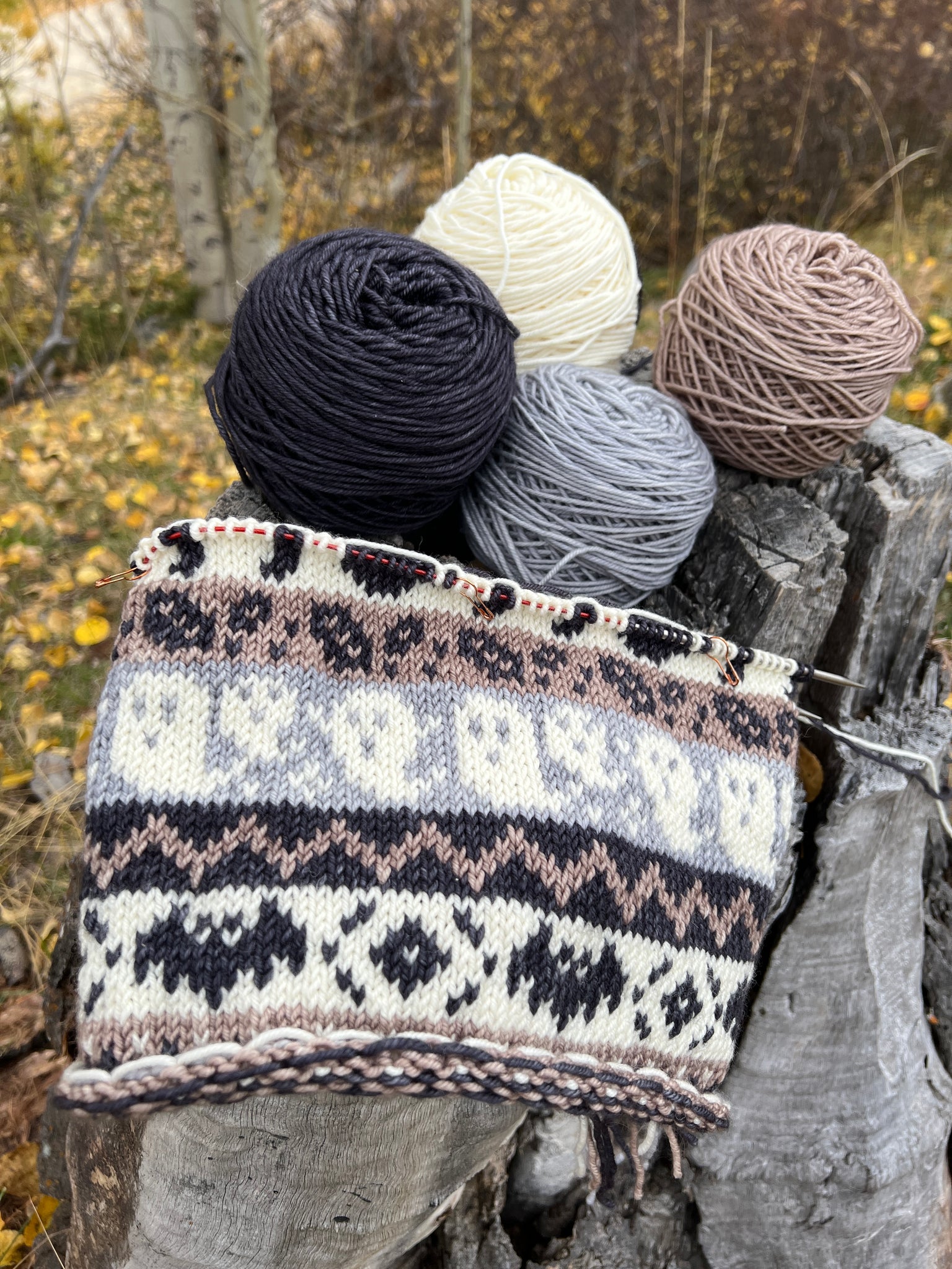 Spooky Neutrals Autumn Doodle Cowl Kit-Ready to Ship!