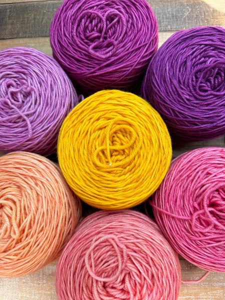 Merino Nylon Sock Pineapple Sunset Color Kit-Ready to Ship!