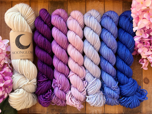 PREORDER! Merino Nylon Sock Moonlit Lilac Shawl Set-Shipping by April 3rd!