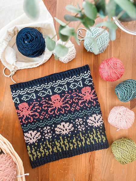 PREORDER! Merino DK Pool Party Doodle Cowl Kit-Two Week Preorder!