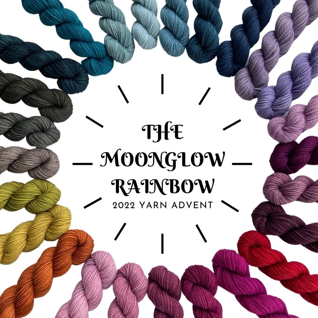75/25 Merino Nylon Sock Moonglow Rainbow Yarn Advent 2022 Pink Bag
